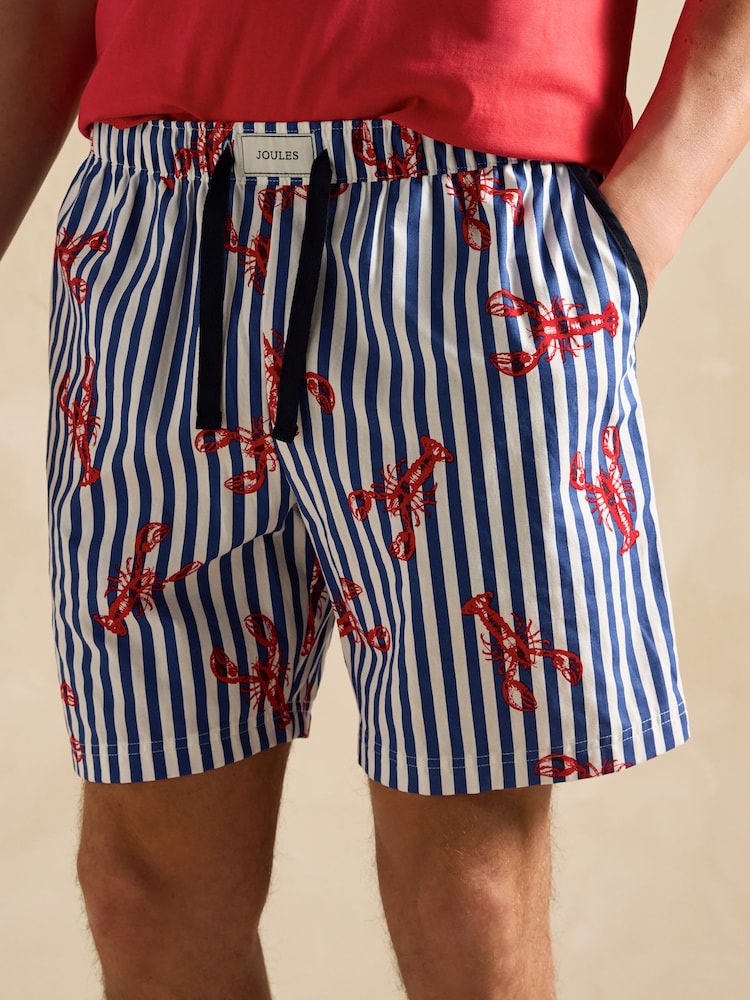 Joules Harford Red Short Sleeve Top & Pyjama Set With Packable Travel Bag - Image 4 of 8