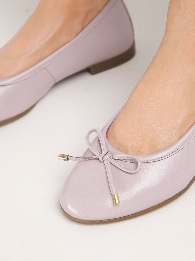 JD Williams Pink Bow Ballerina Shoes In Extra Wide Fit - Image 4 of 4