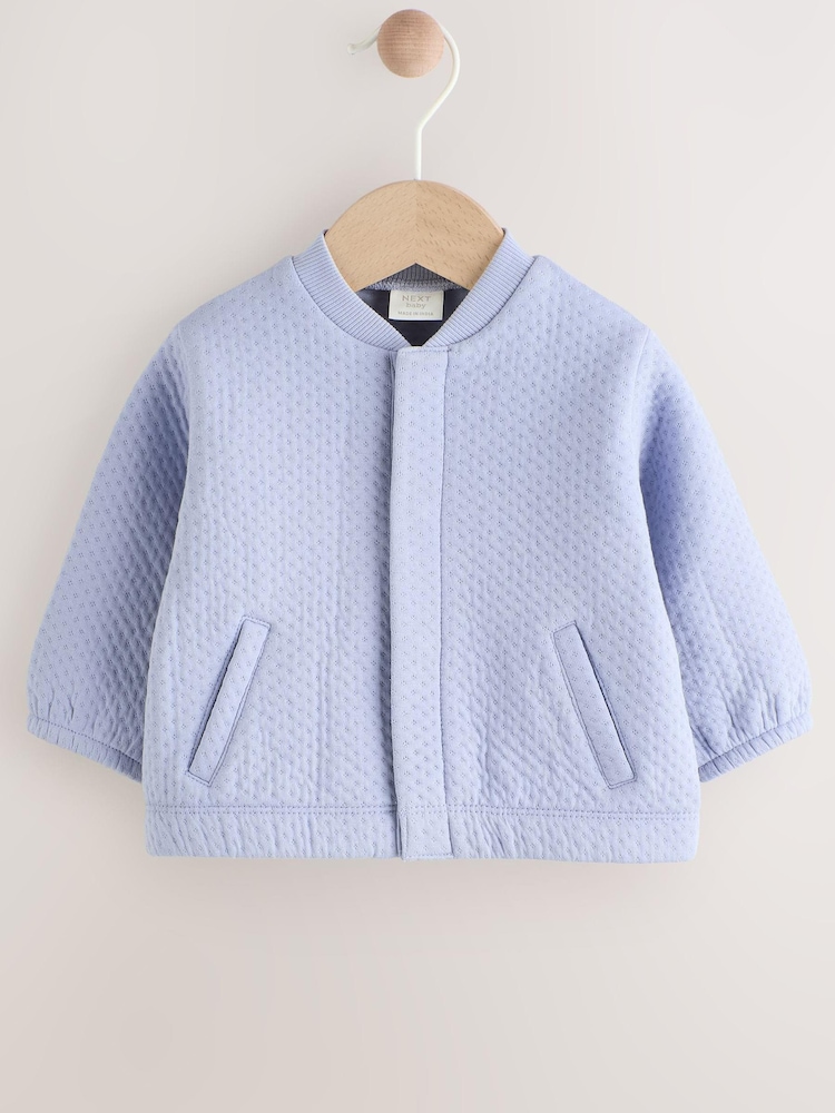 Blue Baby Textured Bomber Jacket (0mths-2yrs) - Image 1 of 7