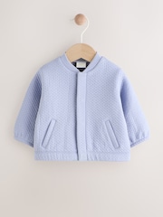 Blue Baby Textured Bomber Jacket (0mths-2yrs) - Image 5 of 7