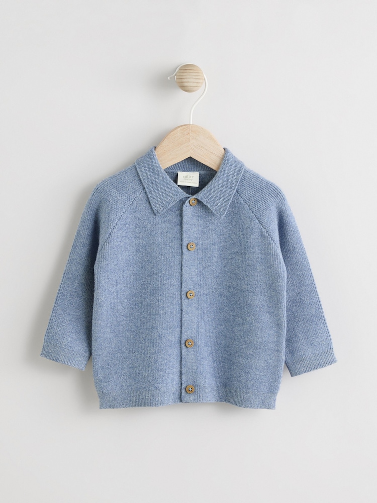 Blue Baby Zip Front Knitted Shaket Cardigan (0mths-2yrs) - Image 1 of 6