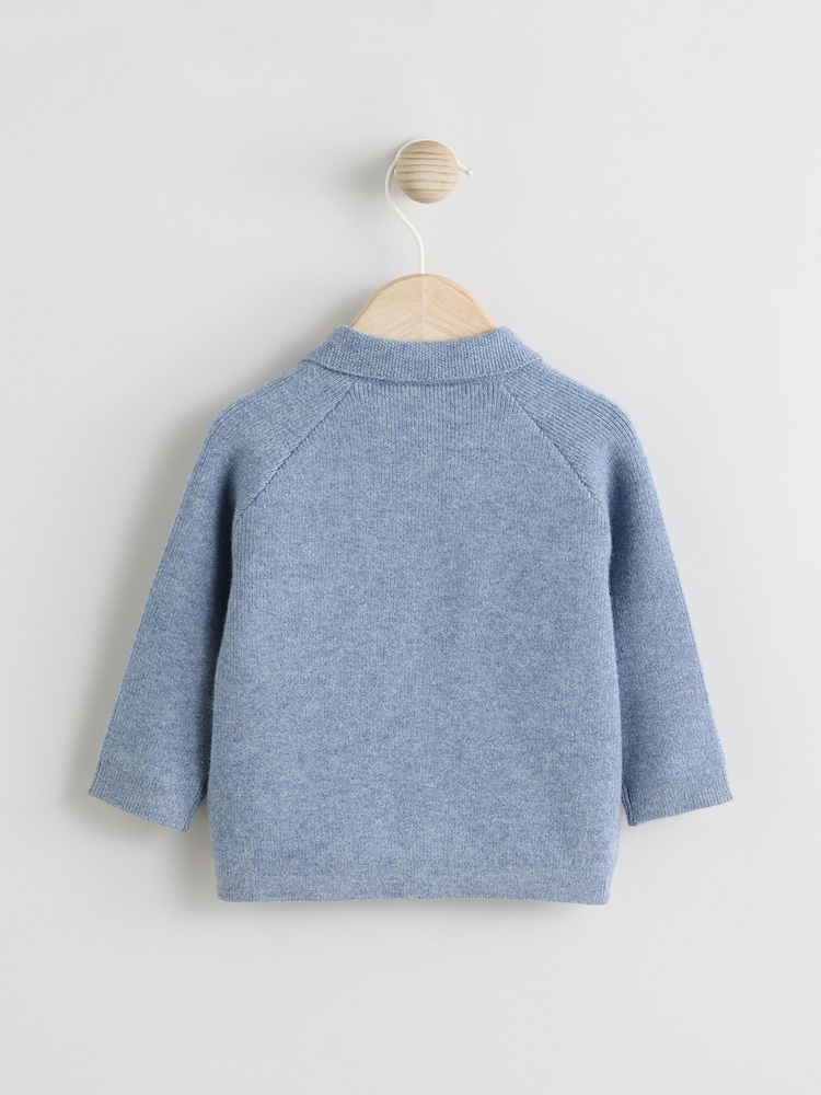 Blue Baby Zip Front Knitted Shaket Cardigan (0mths-2yrs) - Image 2 of 6