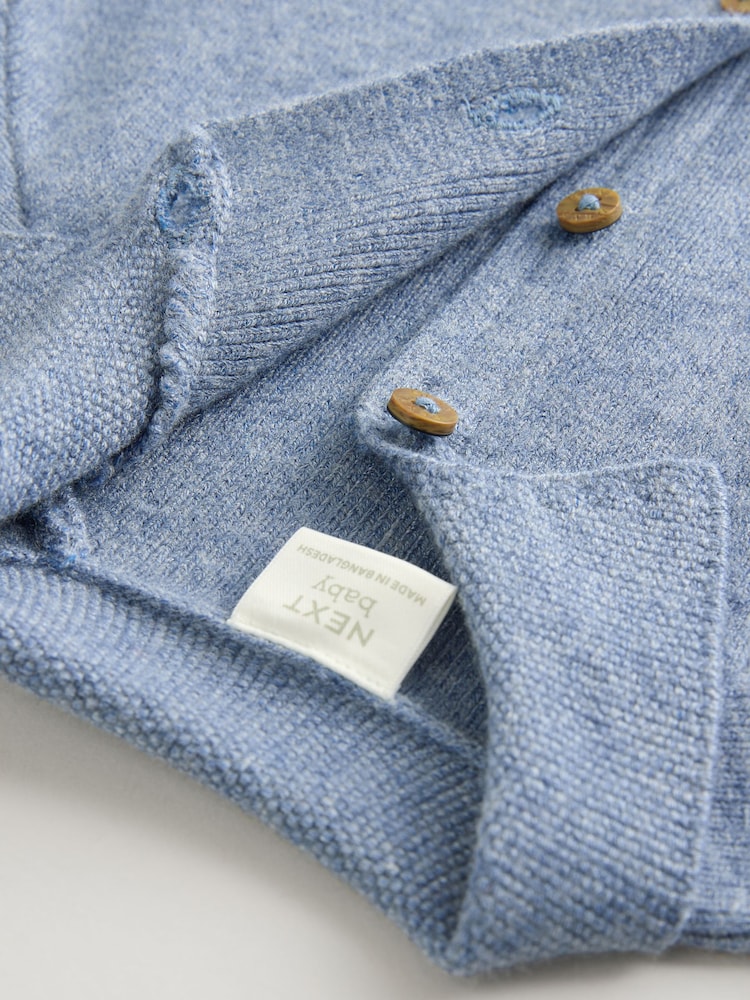 Blue Baby Zip Front Knitted Shaket Cardigan (0mths-2yrs) - Image 5 of 6