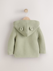 Sage Green Baby Knitted Hooded Cardigan (0mths-2yrs) - Image 2 of 5