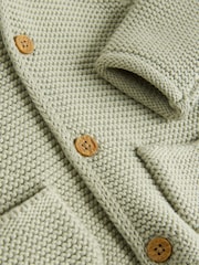 Sage Green Baby Knitted Hooded Cardigan (0mths-2yrs) - Image 5 of 5