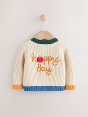 Natural 100% Cotton Cardigan (0mths-2yrs) - Image 1 of 6