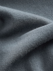 Slate Blue Slim Fit Knitted Long Sleeve Polo Shirt - Image 8 of 9