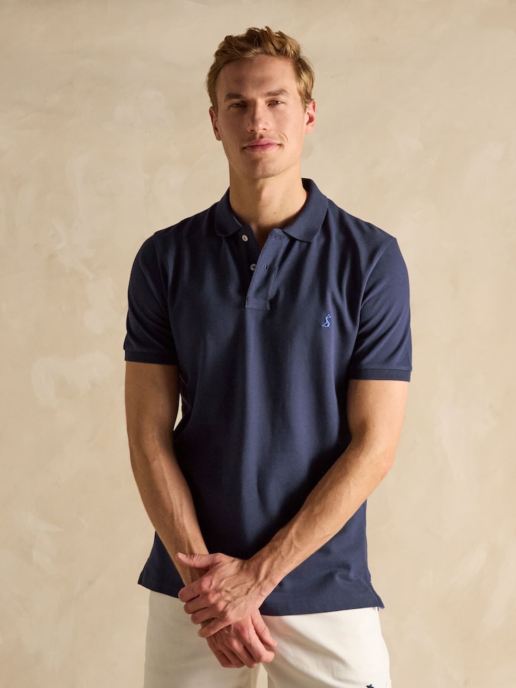 Joules Woody Navy Cotton Pique Polo Shirt - Image 1 of 8