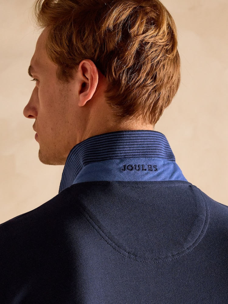 Joules Woody Navy Cotton Pique Polo Shirt - Image 6 of 8