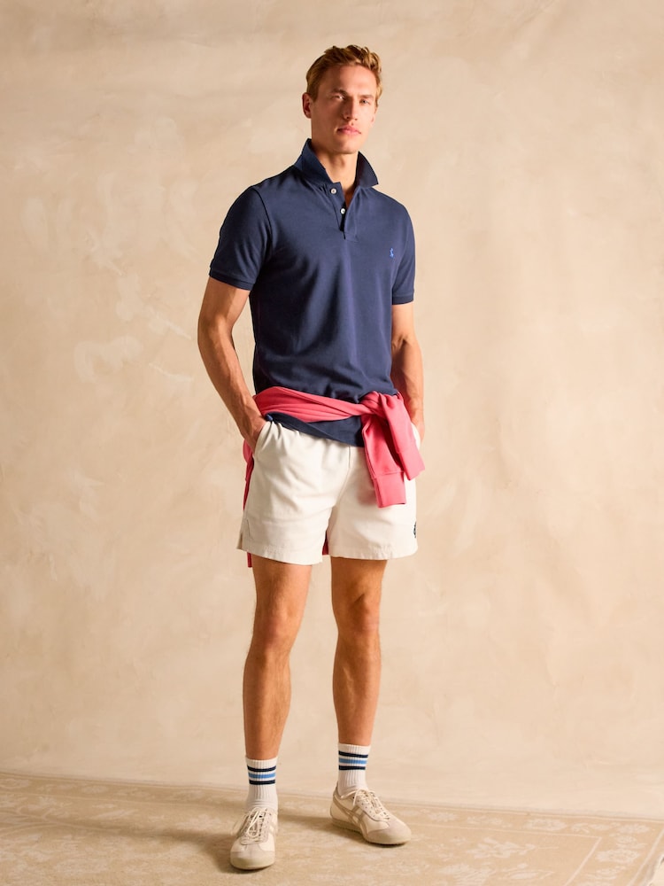 Joules Woody Navy Cotton Pique Polo Shirt - Image 7 of 8