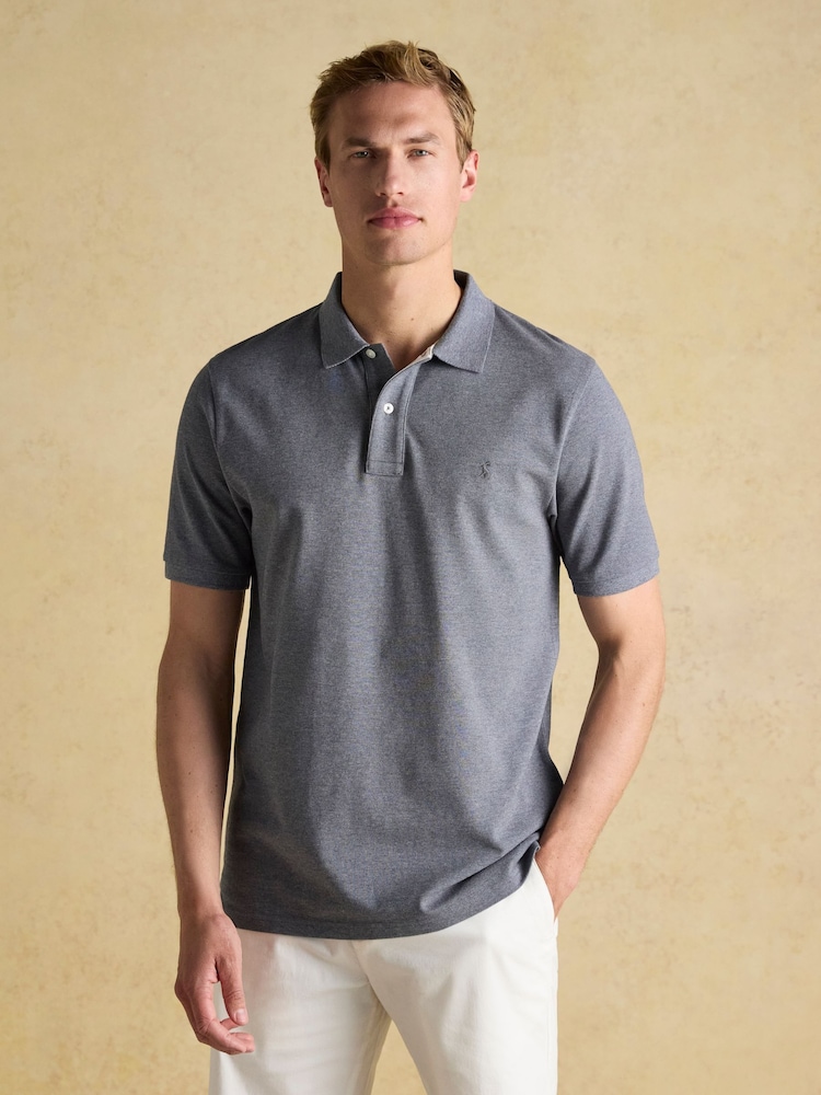 Joules Woody Grey Cotton Pique Polo Shirt - Image 1 of 8