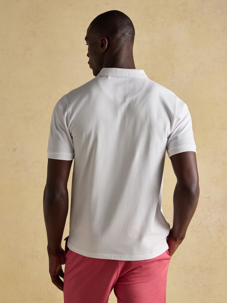 Joules Woody White Cotton Pique Polo Shirt - Image 2 of 8