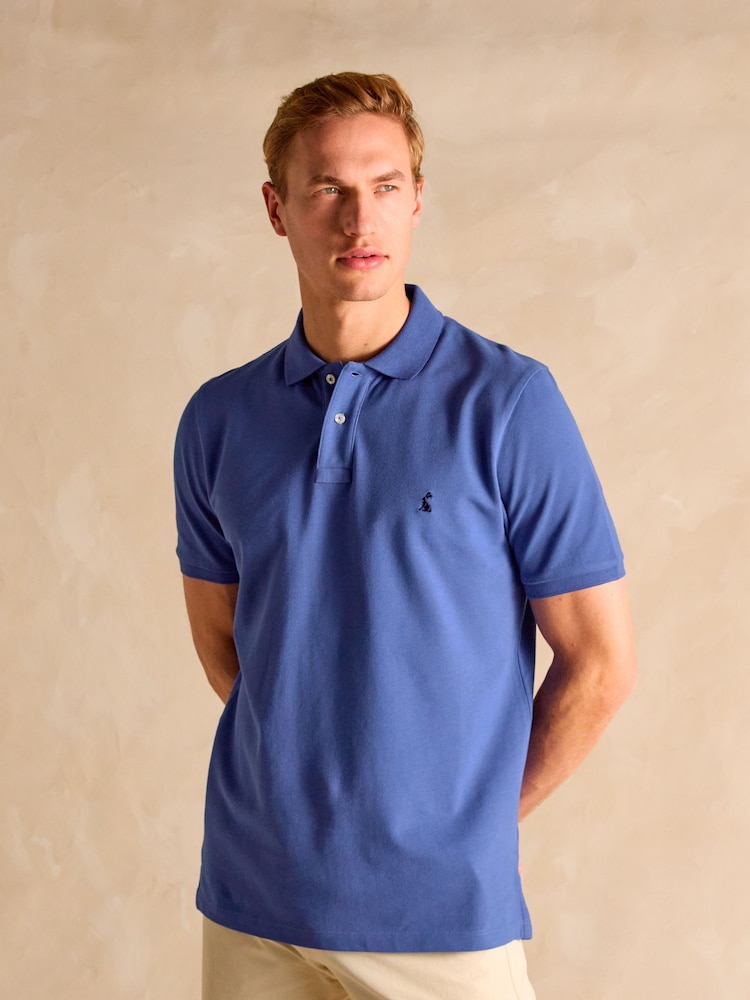 Joules Woody Dark Blue Cotton Pique Polo Shirt - Image 1 of 8 Joules Woody Dark Blue Cotton Pique Polo Shirt - Image 1 of 8
