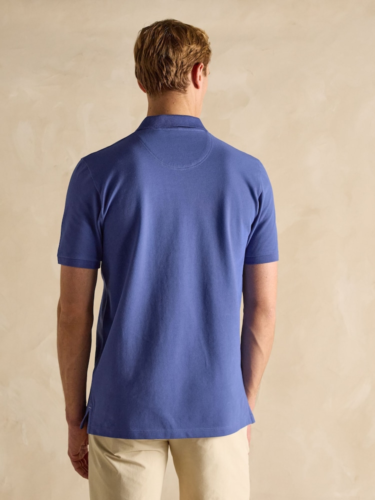 Joules Woody Dark Blue Cotton Pique Polo Shirt - Image 2 of 8