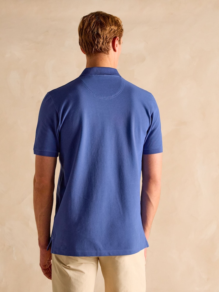 Joules Woody Dark Blue Cotton Pique Polo Shirt - Image 2 of 8 Joules Woody Dark Blue Cotton Pique Polo Shirt - Image 2 of 8