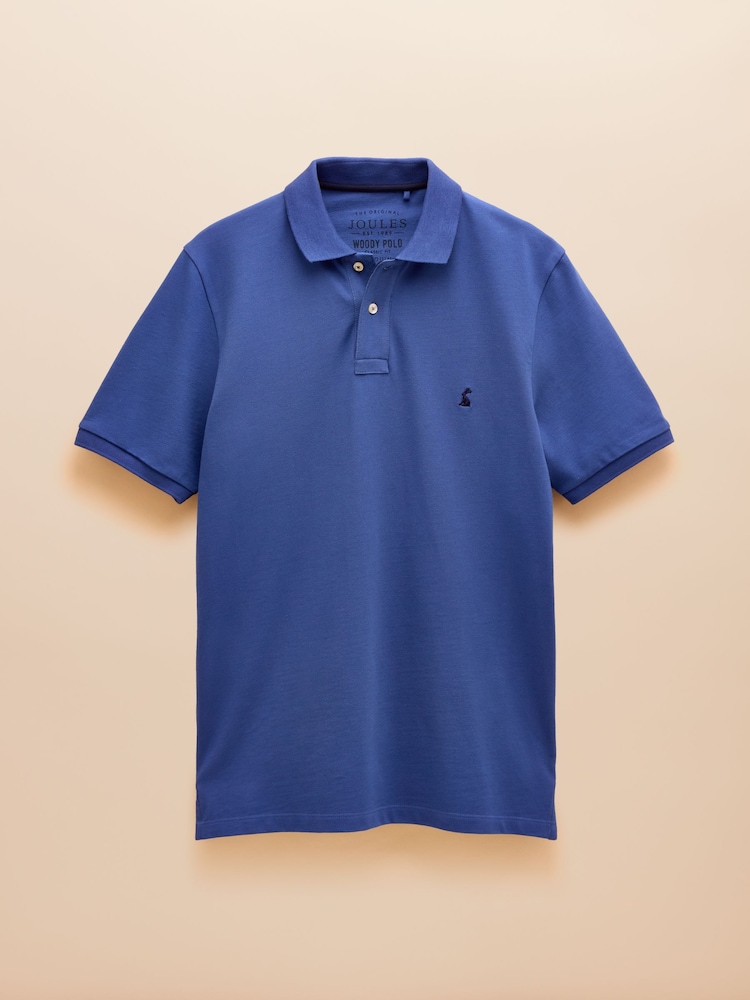 Joules Woody Dark Blue Cotton Pique Polo Shirt - Image 8 of 8 Joules Woody Dark Blue Cotton Pique Polo Shirt - Image 8 of 8