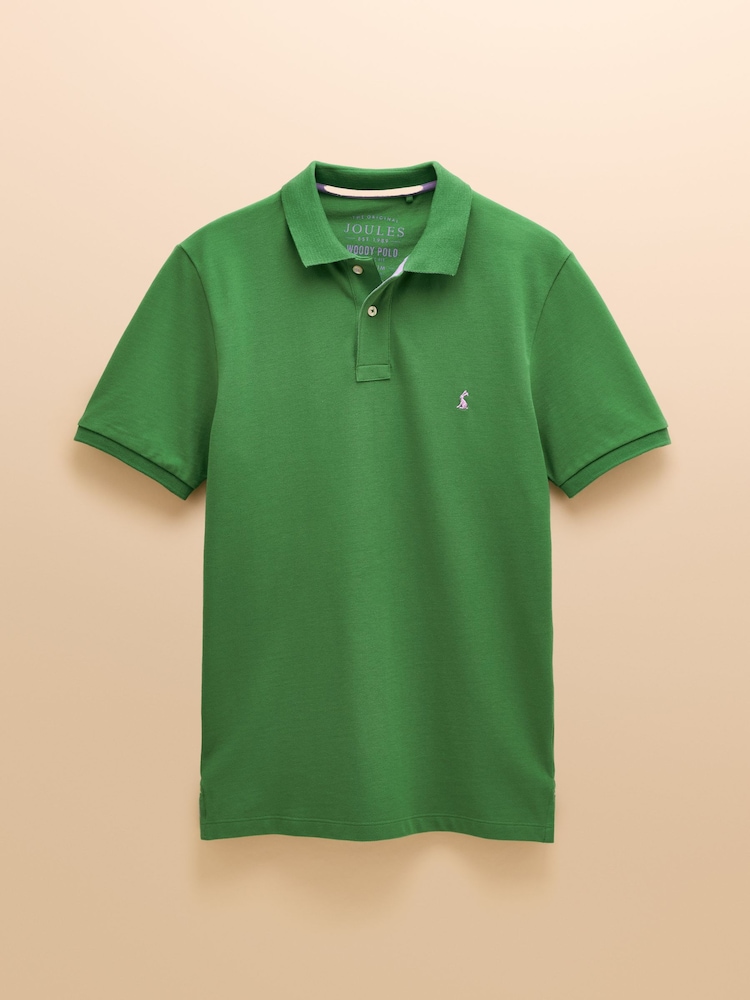 Joules Woody Bright Green Cotton Pique Polo Shirt - Image 8 of 8