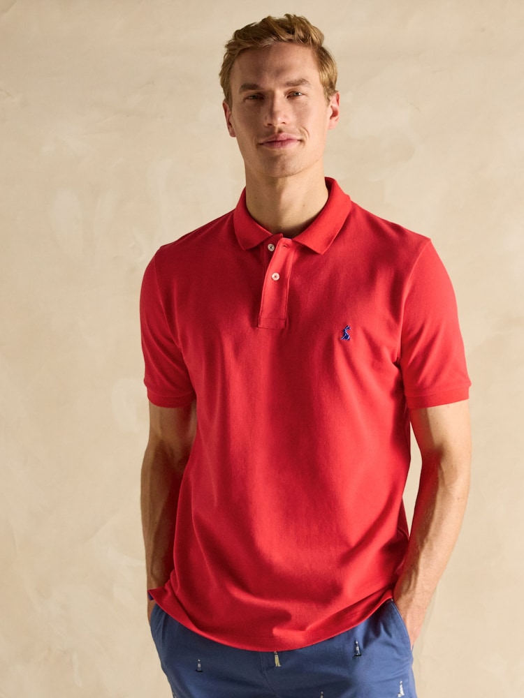 Joules Woody Red Cotton Pique Polo Shirt - Image 1 of 8