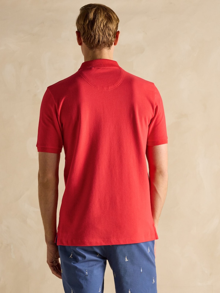 Joules Woody Red Cotton Pique Polo Shirt - Image 2 of 8