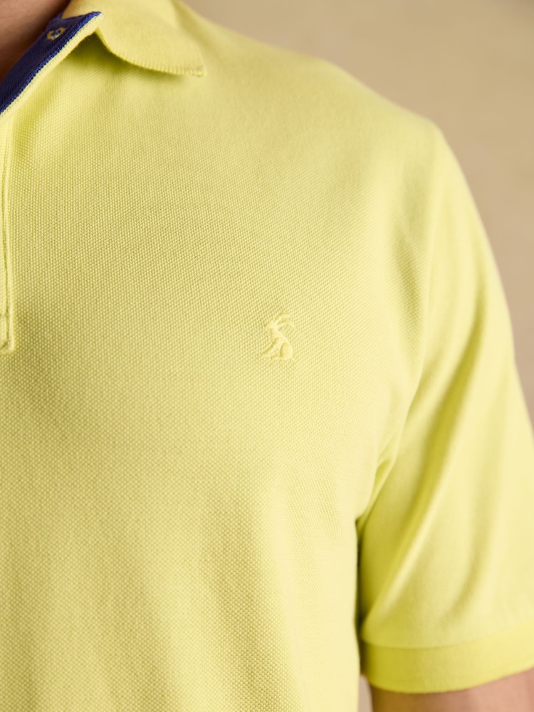Joules Woody Yellow Cotton Pique Polo Shirt - Image 6 of 9