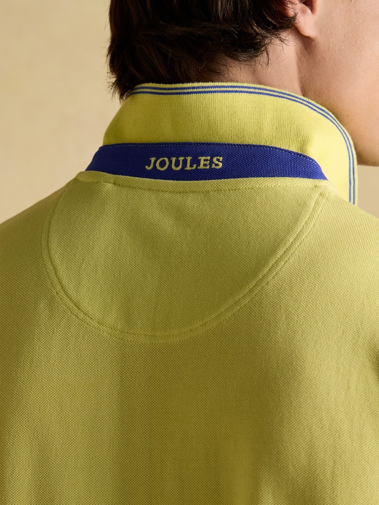 Joules Woody Yellow Cotton Pique Polo Shirt - Image 7 of 9