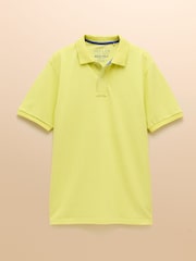 Joules Woody Yellow Cotton Pique Polo Shirt - Image 9 of 9