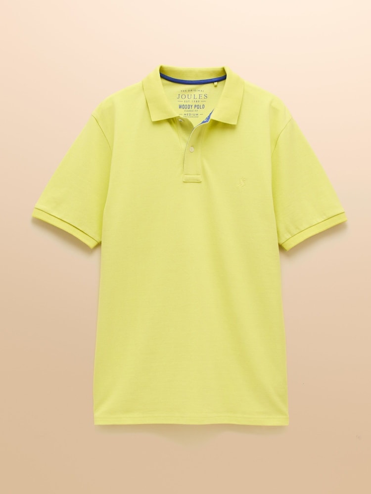 Joules Woody Yellow Cotton Pique Polo Shirt - Image 9 of 9