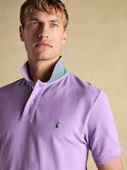 Joules Woody Purple Cotton Pique Polo Shirt - Image 8 of 9