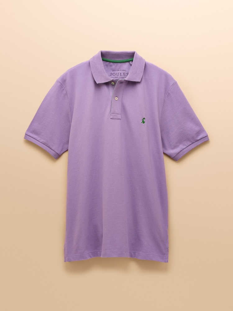 Joules Woody Purple Cotton Pique Polo Shirt - Image 9 of 9