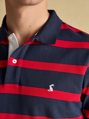 Joules Woody Red Stripe Cotton Pique Polo Shirt - Image 7 of 9