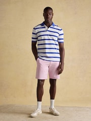 Joules Woody Blue/White Stripe Cotton Pique Polo Shirt - Image 3 of 7