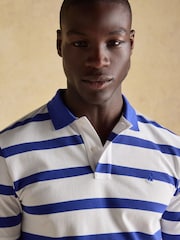 Joules Woody Blue/White Stripe Cotton Pique Polo Shirt - Image 7 of 7