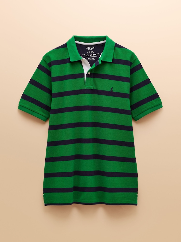 Grün gestreift - Joules Woody Polo-Shirt aus Baumwoll-Piqué - Bild 8 von 8