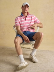 Rosa gestreift - Joules Woody Polo-Shirt aus Baumwoll-Piqué - Bild 5 von 9