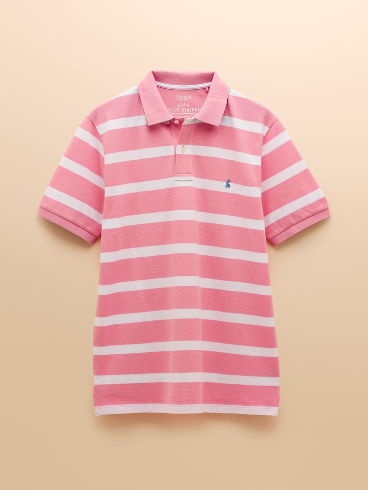 Rosa gestreift - Joules Woody Polo-Shirt aus Baumwoll-Piqué - Bild 9 von 9
