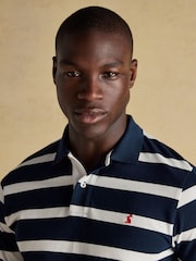 Joules Woody Navy/White Cotton Pique Polo Shirt - Image 8 of 9