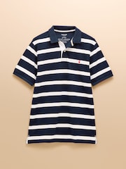 Joules Woody Navy/White Cotton Pique Polo Shirt - Image 9 of 9