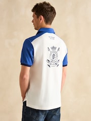 Joules Embellished Blue/White Classic Fit Polo Shirt - Image 2 of 8