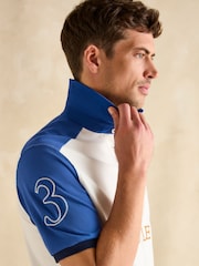 Joules Embellished Blue/White Classic Fit Polo Shirt - Image 4 of 8