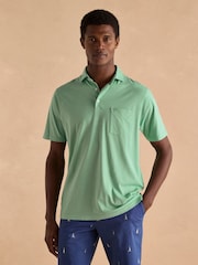 Joules Emmett Green Jersey Laundered Soft Touch Polo Shirt - Image 1 of 6