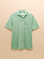 Joules Emmett Green Jersey Laundered Soft Touch Polo Shirt - Image 6 of 6