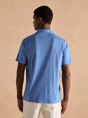 Joules Emmett Blue Jersey Laundered Soft Touch Polo Shirt - Image 2 of 6