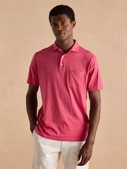 Joules Emmett Rose Pink Jersey Laundered Soft Touch Polo Shirt - Image 1 of 8