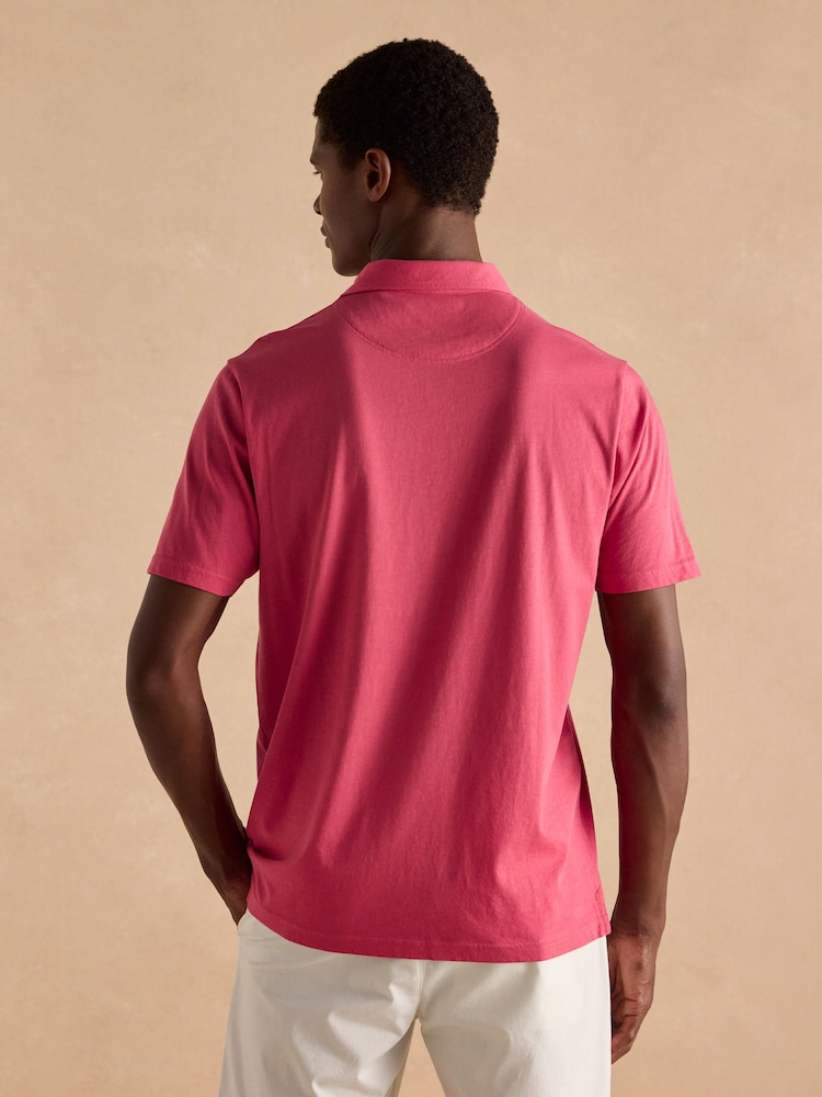 Joules Emmett Rose Pink Jersey Laundered Soft Touch Polo Shirt - Image 2 of 8