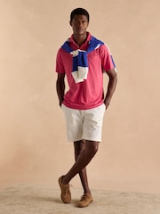 Joules Emmett Rose Pink Jersey Laundered Soft Touch Polo Shirt - Image 4 of 8