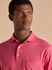 Joules Emmett Rose Pink Jersey Laundered Soft Touch Polo Shirt - Image 5 of 8