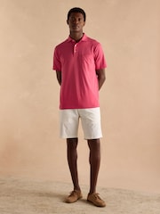 Joules Emmett Rose Pink Jersey Laundered Soft Touch Polo Shirt - Image 6 of 8