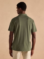 Joules Emmett Khaki Green Jersey Laundered Soft Touch Polo Shirt - Image 2 of 7