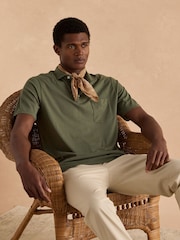 Joules Emmett Khaki Green Jersey Laundered Soft Touch Polo Shirt - Image 3 of 7
