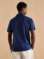 Joules Emmett Navy Jersey Laundered Soft Touch Polo Shirt - Image 2 of 6